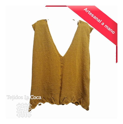 Imagen 2 de 7 de Remera Hilo De Algodón Tejida A Mano Con Profundo Escote-73