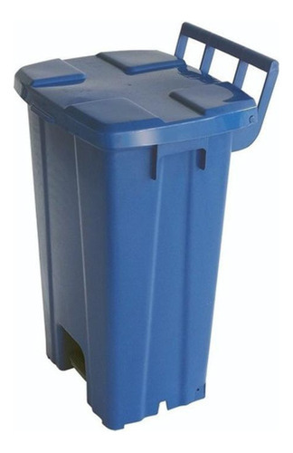 Lixeira Quadrada Plastica De 100 Litros Com Roda Sem Pedal