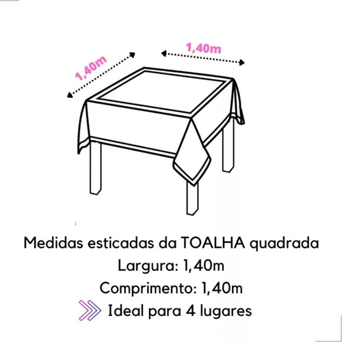 Toalha bordada em tecido xadrez - 1,40x1,40