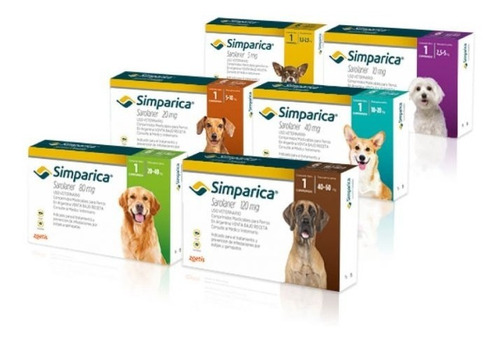 Imagen 2 de 2 de Simparica 40-60kg 3 Comp. Envio Gratis, Servivet