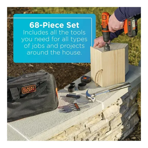 Kit De Herramientas Black+decker De 20 V Como Máximo, 68 Pie