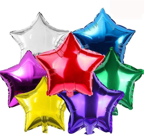 Kit X 6 Globos Metalizados Estrella 40 Cm Fiesta Decoración 