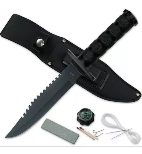  BladesUSA CK-086B - Cuchillo de supervivencia (12 pulgadas),  color negro : Deportes y Actividades al Aire Libre