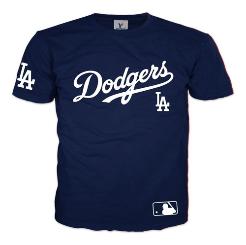 Playera Dodgers Los Angeles De Algodon Azul Marino 