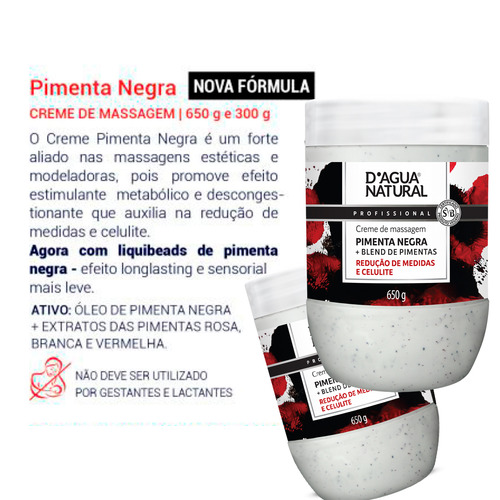 Creme Massagem Pimenta Negra Termoativo Natural Reduz Medida Fragrância Suave Tipos De Pele