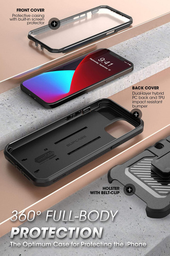 Capa Supcase Unicorn Beetle Pro Para iPhone 12 Pro Max Preta
