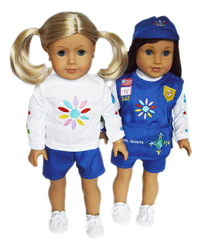 Traje De Daisy Girl Scouts Compatible Con Muñecas Amer...