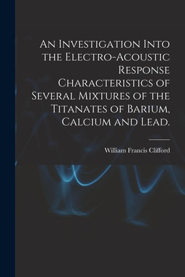 Libro An Investigation Into The Electro-acoustic Response...
