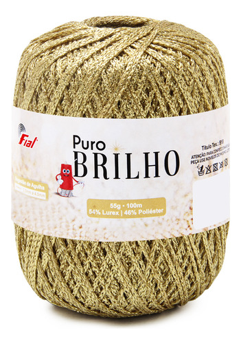 Linha Fial Puro Brilho Com Lurex 100mts 55g Tex 518 Cor Ouro
