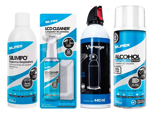 +kit Limpieza 4 En 1 Pc Espuma Spray Aire Comp Paños