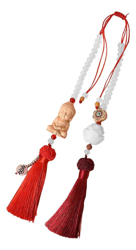Accesorios Colgantes Para Espejo De Coche, Adorno Rojo