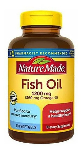 Omega 3  Aceite De Pescado Nature Made 1200 Mg, 100 Cap