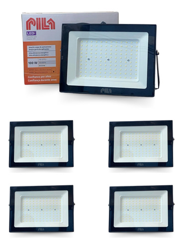 5x Refletores Led Philips Pila 100w 6500k Ip65
