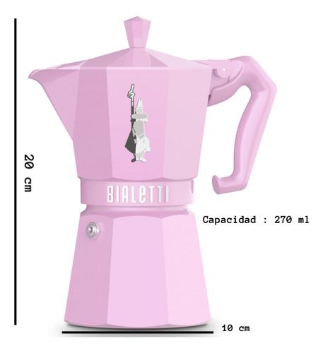 Cafeteira Bialetti Exclusive Moka, 6 xícaras, rosa