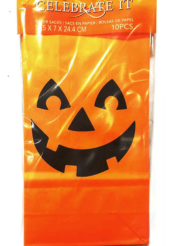 Bolsas De Papel Diseños Halloween X 10u. - 5 Soles