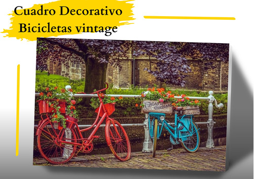 Cuadro Decorativo Mdf Uv Bicicletas Vintage