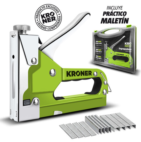 Engrapadora Metálica Kroner De 4-14mm Clavadora 3 En 1 Prof
