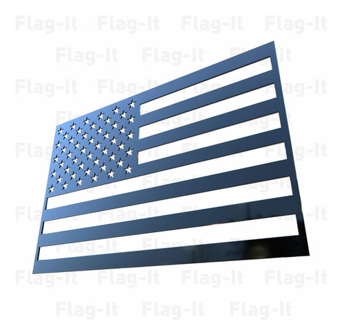 Flag-it Car Truck Emblem Stainless Steel Black Usa (black)