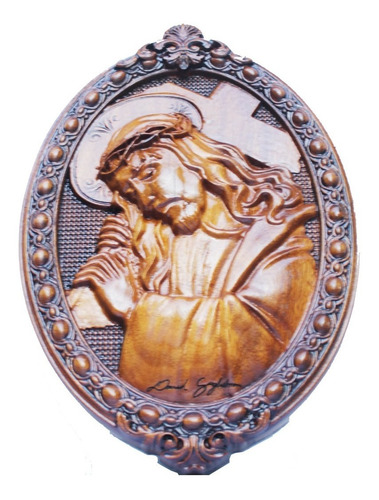 Quadro Cristo, De Madeira Esculpido, Alto Padrão