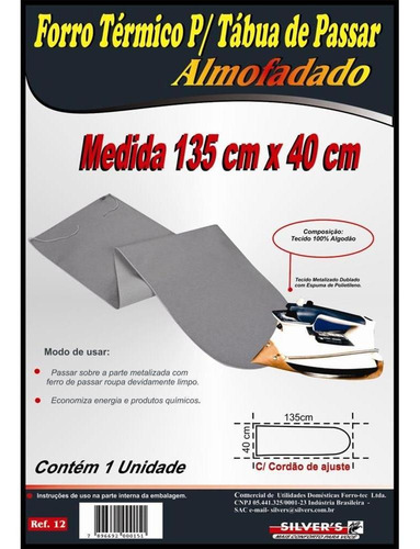 Imagem 1 de 5 de Capa Forro Com Espuma Para Tábua De Passar Roupa 135x40cm