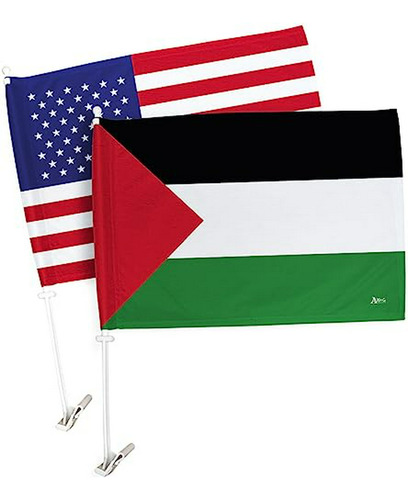 Bandera Palestina Para Carros 12 X18  Con Soporte - Hecha En