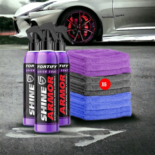 3 Fortify Shine Armor Lava Encera + 1 Interior Cleaner Couro