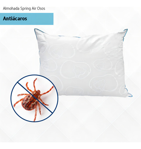 Almohada Spring Air Osos 48x63.5x15 Cm Hipoalergénica Blanco