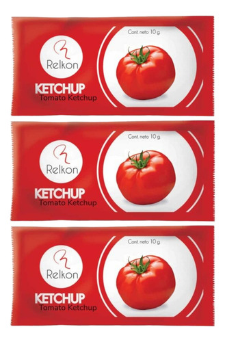 Kétchup Sachet 50 Unidades 10g Relkon Salsa De Tomate