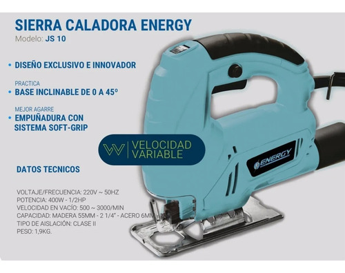 Sierra Caladora Energy Velocidad Variable 400w 3000rpm Js10