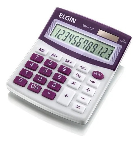 Calculadora De Mesa 12 Dígitos Roxa Mv4127 Elgin
