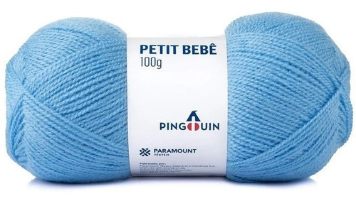 Lã Petit Bebê Pingouin 100g - Tricô E Crochê Cor 9517 - BLUE BABY