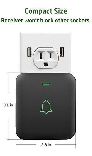 Imagen 3 de 6 de Timbre De Puerta Inalámbrico Impermeable Avantek
