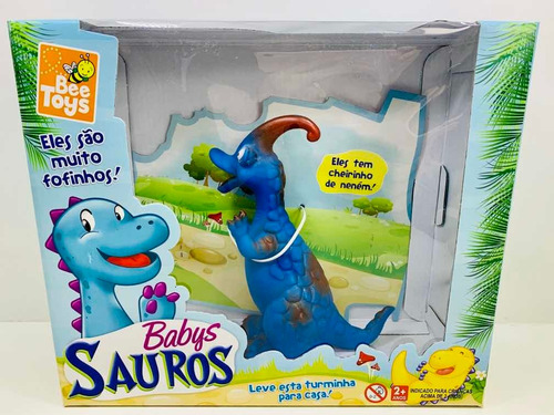 Dinossauro Saurolophus Baby Borracha Azul Bee Toys