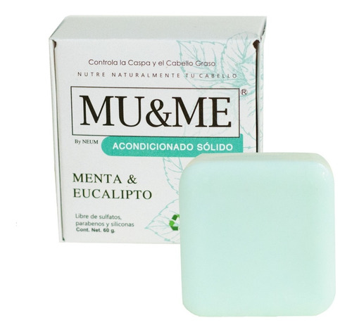  Acondicionador Solido Mu&me Menta & Eucalipto 60gr