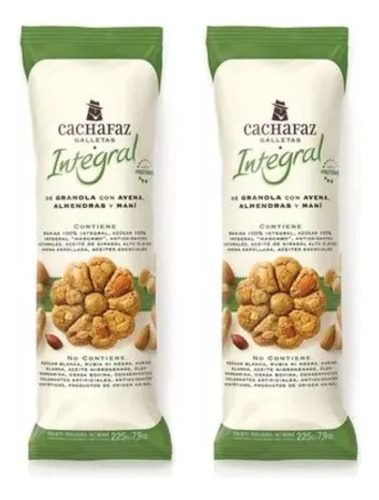 Pack X2 Galletas Integrales Cachafaz Granola 225g Veganas