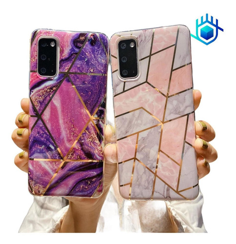 Imagen 6 de 10 de Funda Compatible Con Galaxy +soporte+mica Case Marmol Mujer