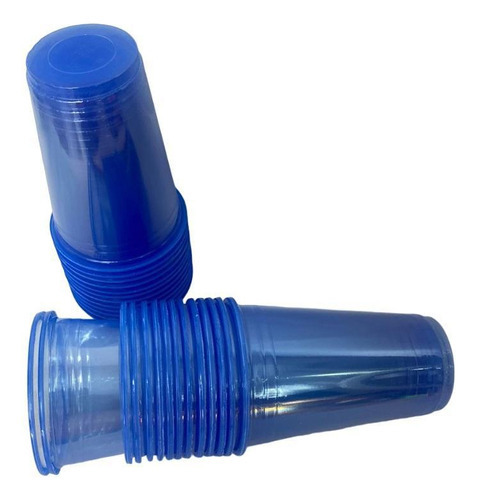 Copo Neon Acrílico 300ml Azul Transparente- Combo 300un