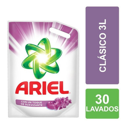 Jabón Líquido Para Ropa Ariel Con Suavizante Pouch 3 L