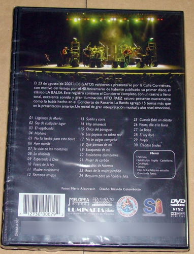Imagen 2 de 2 de Los Gatos - En El Rex 40 Aniversario - Dvd