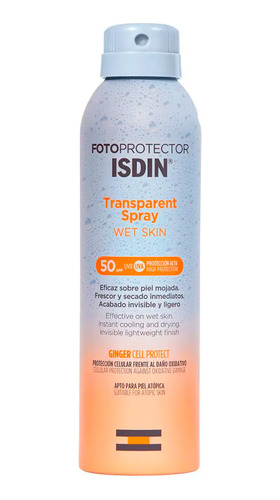 Protector Solar Isdin Transparente Spray Wet Skin 50+ 250ml