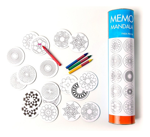 Memo Mandalas Para Pintar 48 Piezas Crayon Didactico Arte 