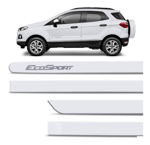 Imagem 1 de 5 de Friso Lateral Nova Ford Ecosport 2013 A 2019 Branco Ártico