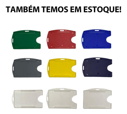 Imagem 4 de 5 de Lanyard Azul Royal Porta Cracha Plástico Horizontal 10 Pçs
