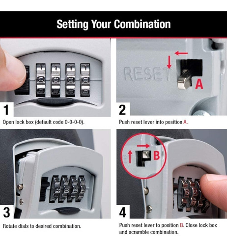 Imagen 4 de 6 de Candado Caja Pared Master Lock Combinacion 5401ec