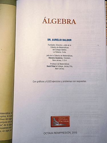 Álgebra Baldor / Tapa Dura