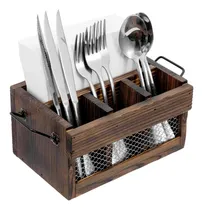 Comprar Soporte De Utensilios De Madera Marrón Rústica Mygift Y Reji
