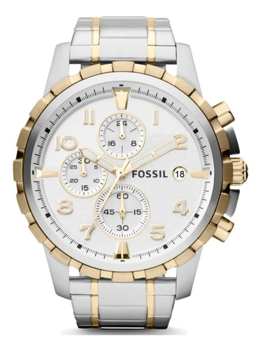 Relógio Fossil Masculino Prata E Dourado Cronógrafo Original