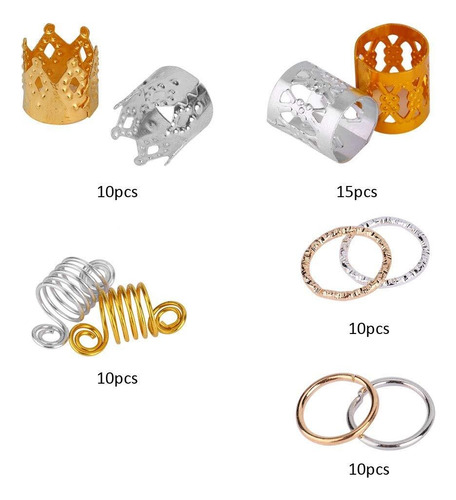 Accesorios For El Cabello Anillos, 110 Piezas Círculo De