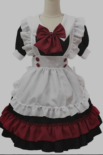 Disfraz Cosplay Vestido Maid Estilo Japones Negro Hasta Talle Medium (a Medida)