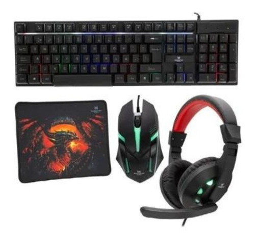 Combo Mouse+ Teclado+ Audifonos Kit Insertion Monster Games